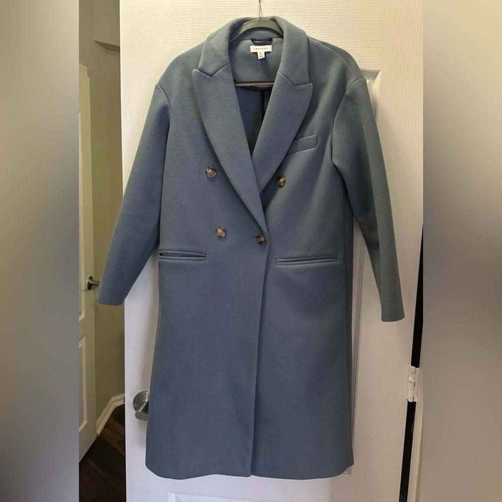 Topshop barely worn dusty blue coat